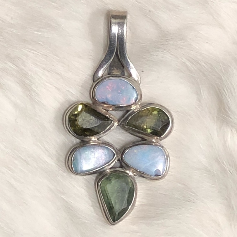 Australian Opal & Tourmaline pendant